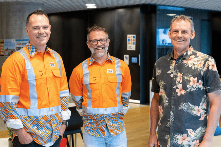 proudly wear their funkiest workwear in partnership with social impact PPE brand TradeMutt
